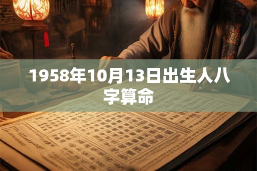 1958年10月13日出生人八字算命