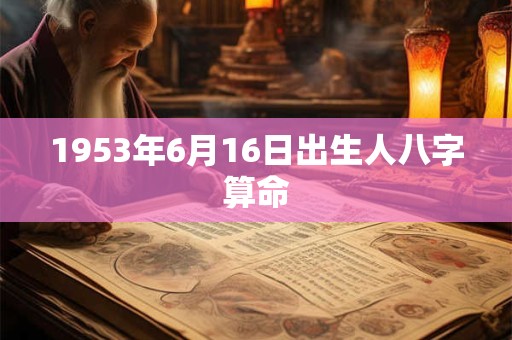 1953年6月16日出生人八字算命