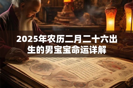 2025年农历二月二十六出生的男宝宝命运详解