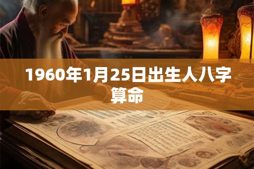 详细阅读:1960年1月25日出生人八字算命 1960年1月25日出生人八字算命