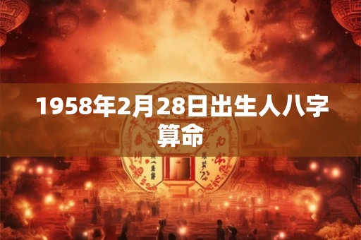 1958年2月28日出生人八字算命