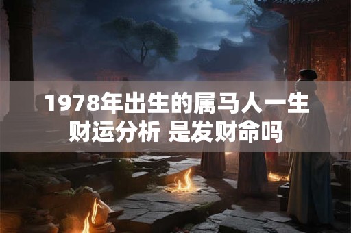 1978年出生的属马人一生财运分析 是发财命吗