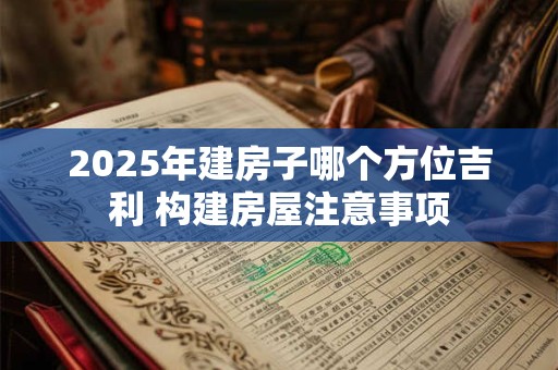 2025年建房子哪个方位吉利 构建房屋注意事项