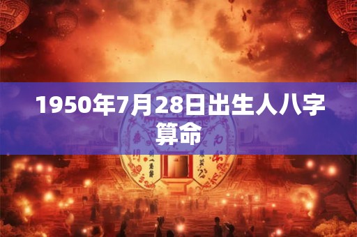 1950年7月28日出生人八字算命