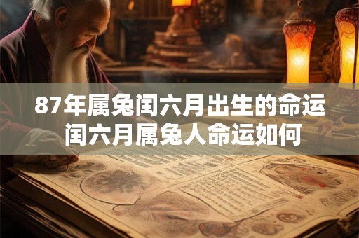 87年属兔闰六月出生的命运 闰六月属兔人命运如何
