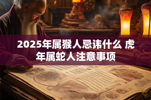 2026年属猴人忌讳什么 虎年属蛇人注意事项