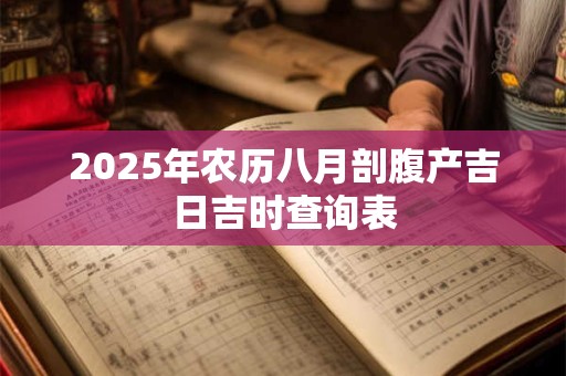 2025年农历八月剖腹产吉日吉时查询表