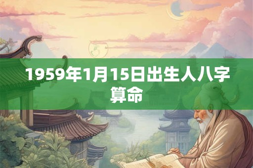 1959年1月15日出生人八字算命