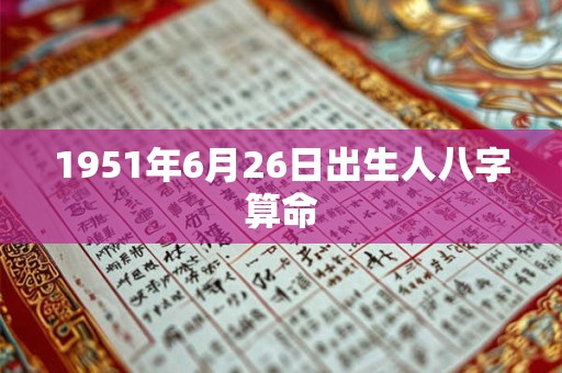 1951年6月26日出生人八字算命