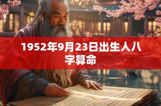 1952年9月23日出生人八字算命