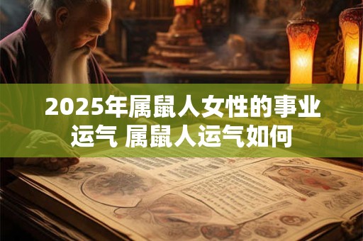 详细阅读:2025年属鼠人女性的事业运气 属鼠人运气如何 2025年属鼠人女性的事业运气 属鼠人运气如何