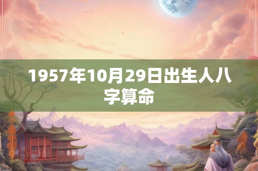 1957年10月29日出生人八字算命