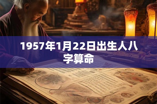 1957年1月22日出生人八字算命