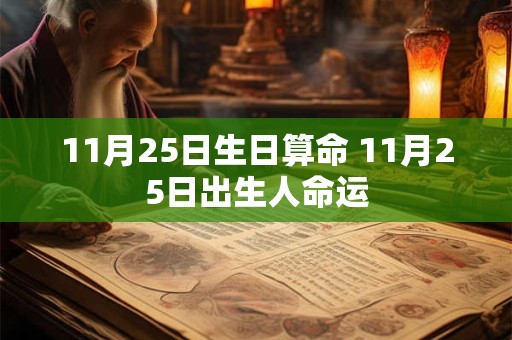 11月25日生日算命 11月25日出生人命运