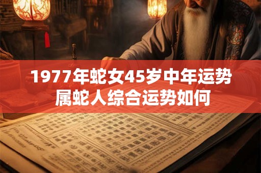 1977年蛇女45岁中年运势 属蛇人综合运势如何