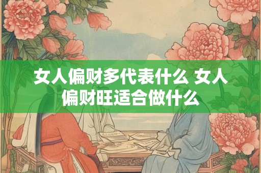 女人偏财多代表什么 女人偏财旺适合做什么