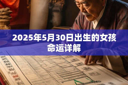 2026年5月30日出生的女孩命运详解