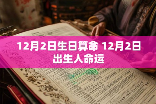 12月2日生日算命 12月2日出生人命运