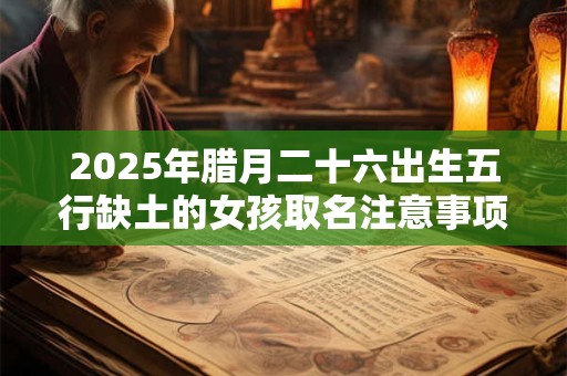 2025年腊月二十六出生五行缺土的女孩取名注意事项