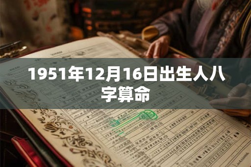 1951年12月16日出生人八字算命