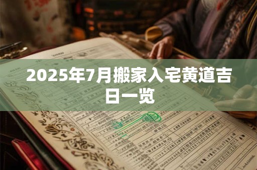 2025年7月搬家入宅黄道吉日一览