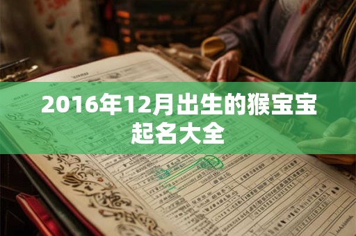 2016年12月出生的猴宝宝起名大全