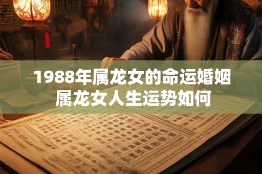 1988年属龙女的命运婚姻 属龙女人生运势如何