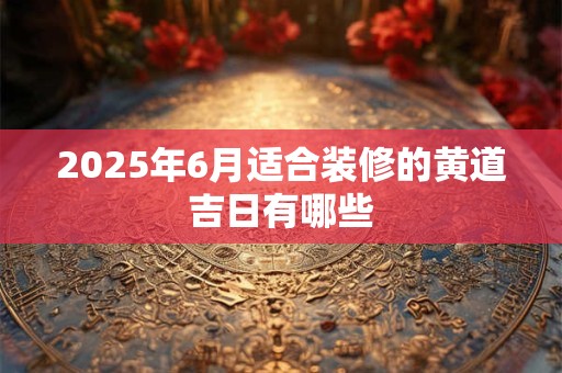 2025年6月适合装修的黄道吉日有哪些