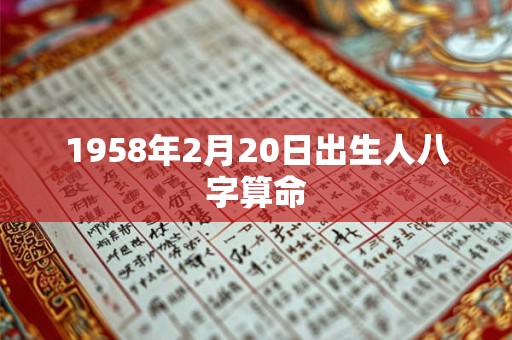 1958年2月20日出生人八字算命