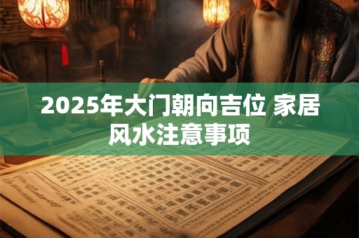 2025年大门朝向吉位 家居风水注意事项