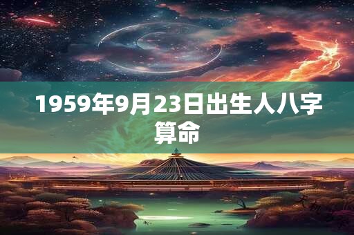 1959年9月23日出生人八字算命