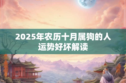 2025年农历十月属狗的人运势好坏解读