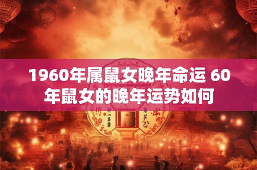 1960年属鼠女晚年命运 60年鼠女的晚年运势如何