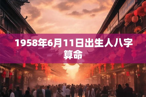 1958年6月11日出生人八字算命