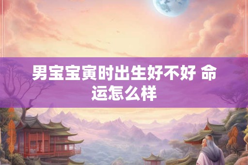 男宝宝寅时出生好不好 命运怎么样