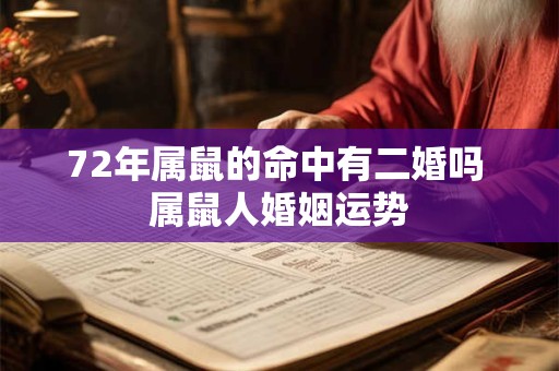 72年属鼠的命中有二婚吗 属鼠人婚姻运势