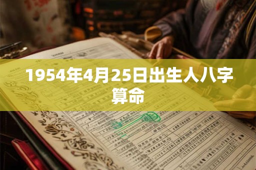 1954年4月25日出生人八字算命