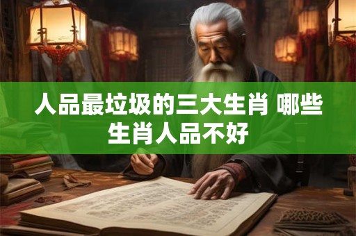 人品最垃圾的三大生肖 哪些生肖人品不好