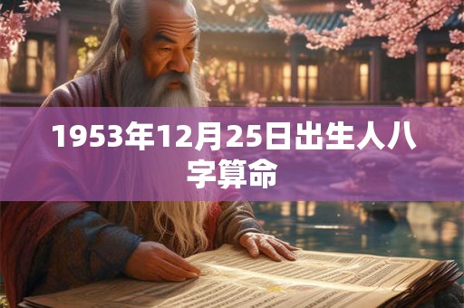 1953年12月25日出生人八字算命