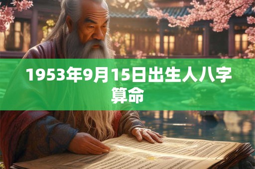 1953年9月15日出生人八字算命