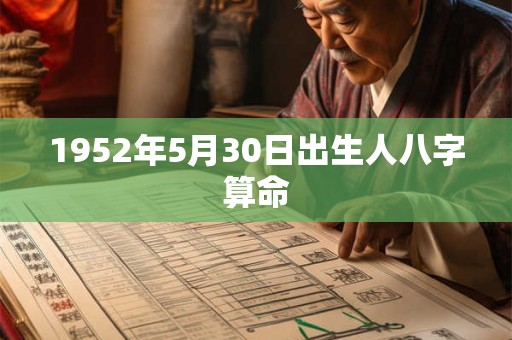 1952年5月30日出生人八字算命