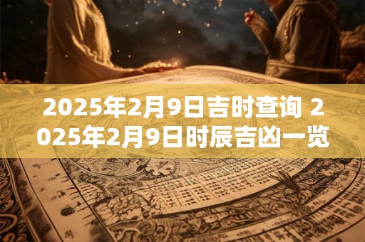 2025年2月9日吉时查询 2025年2月9日时辰吉凶一览
