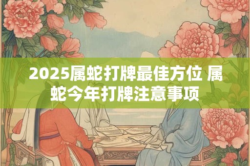2025属蛇打牌最佳方位 属蛇今年打牌注意事项