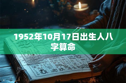 1952年10月17日出生人八字算命