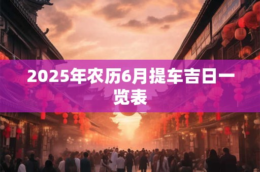 2025年农历6月提车吉日一览表