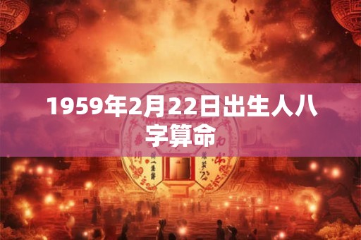 1959年2月22日出生人八字算命