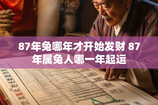 87年兔哪年才开始发财 87年属兔人哪一年起运