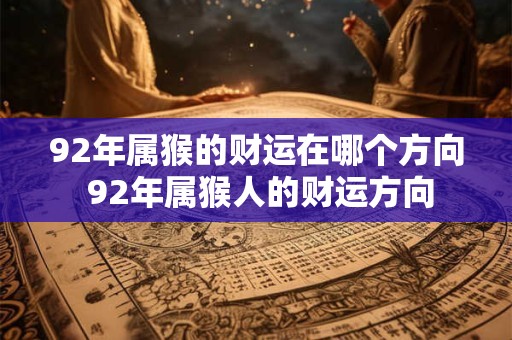 92年属猴的财运在哪个方向 92年属猴人的财运方向