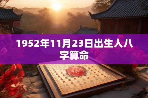 1952年11月23日出生人八字算命