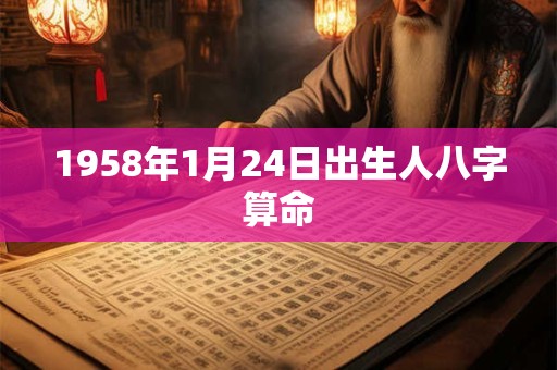 1958年1月24日出生人八字算命